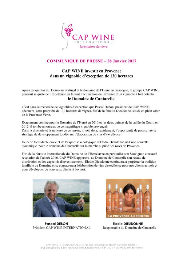 CAP WINE investit en Provence